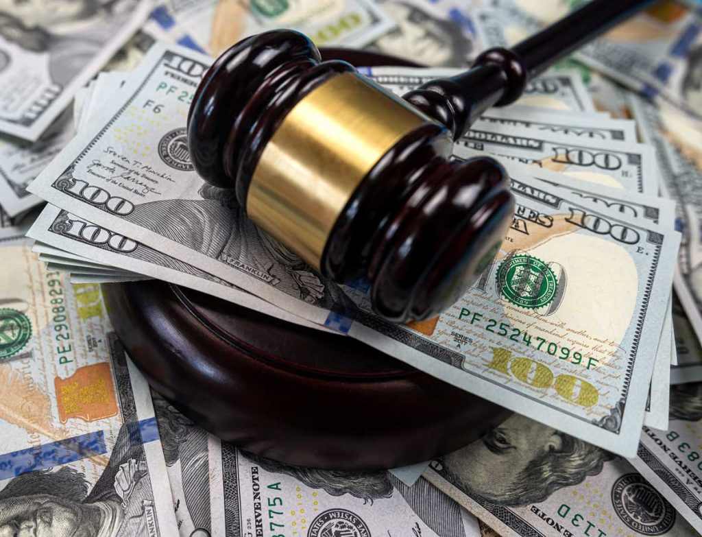 Gavel with 100 Bills
