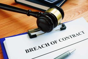 Breach of contract written on documentation