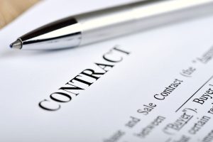 Close up of contract title