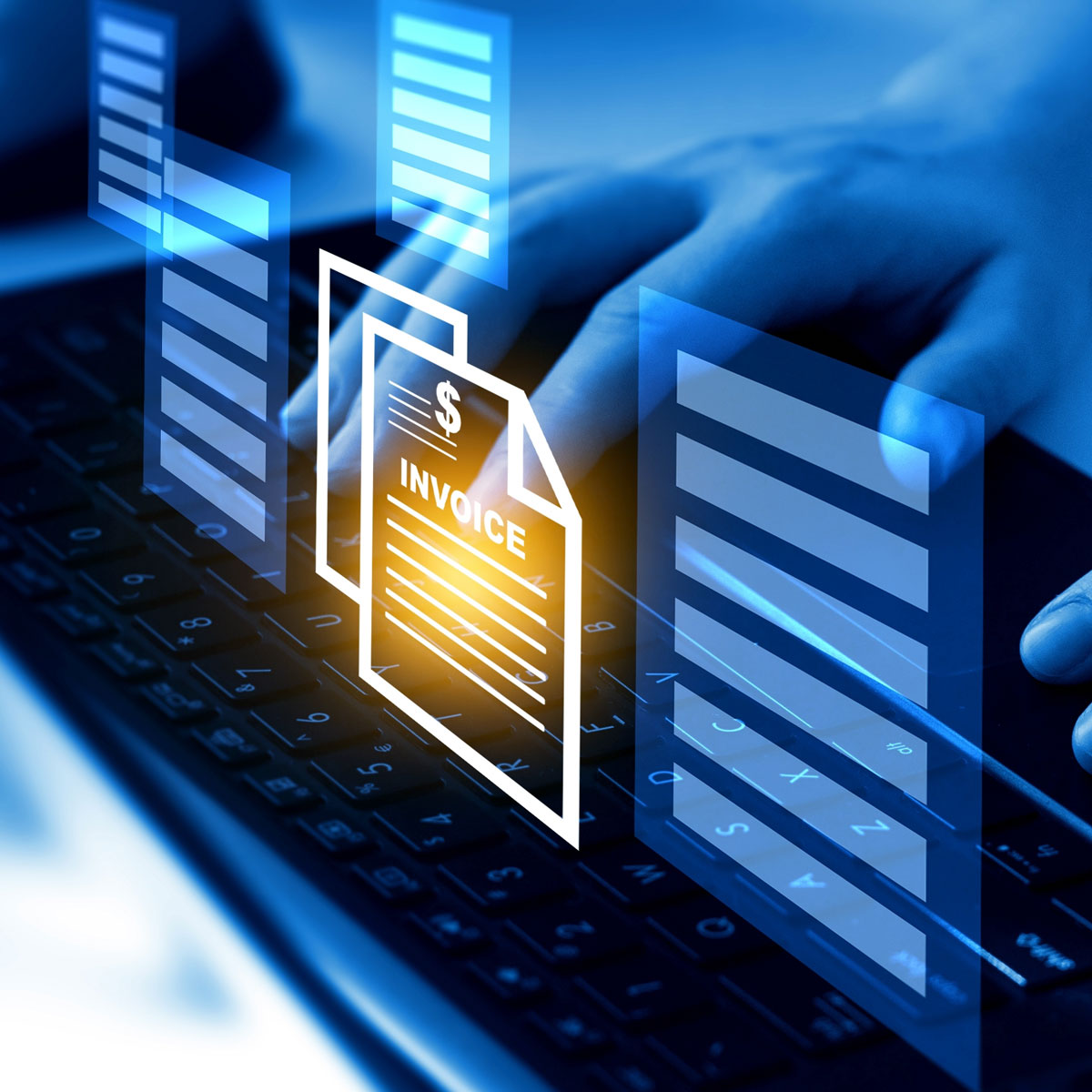 invoice-tech-company-1a invoices on a computer