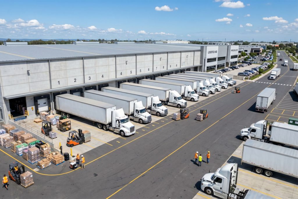 Wholesale Warehouse Inventory Loading Docks During the Day
